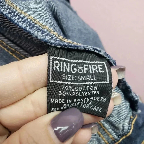 Ring of Fire Denim Jacket with Patch Detail Size S - Picture 5 of 9